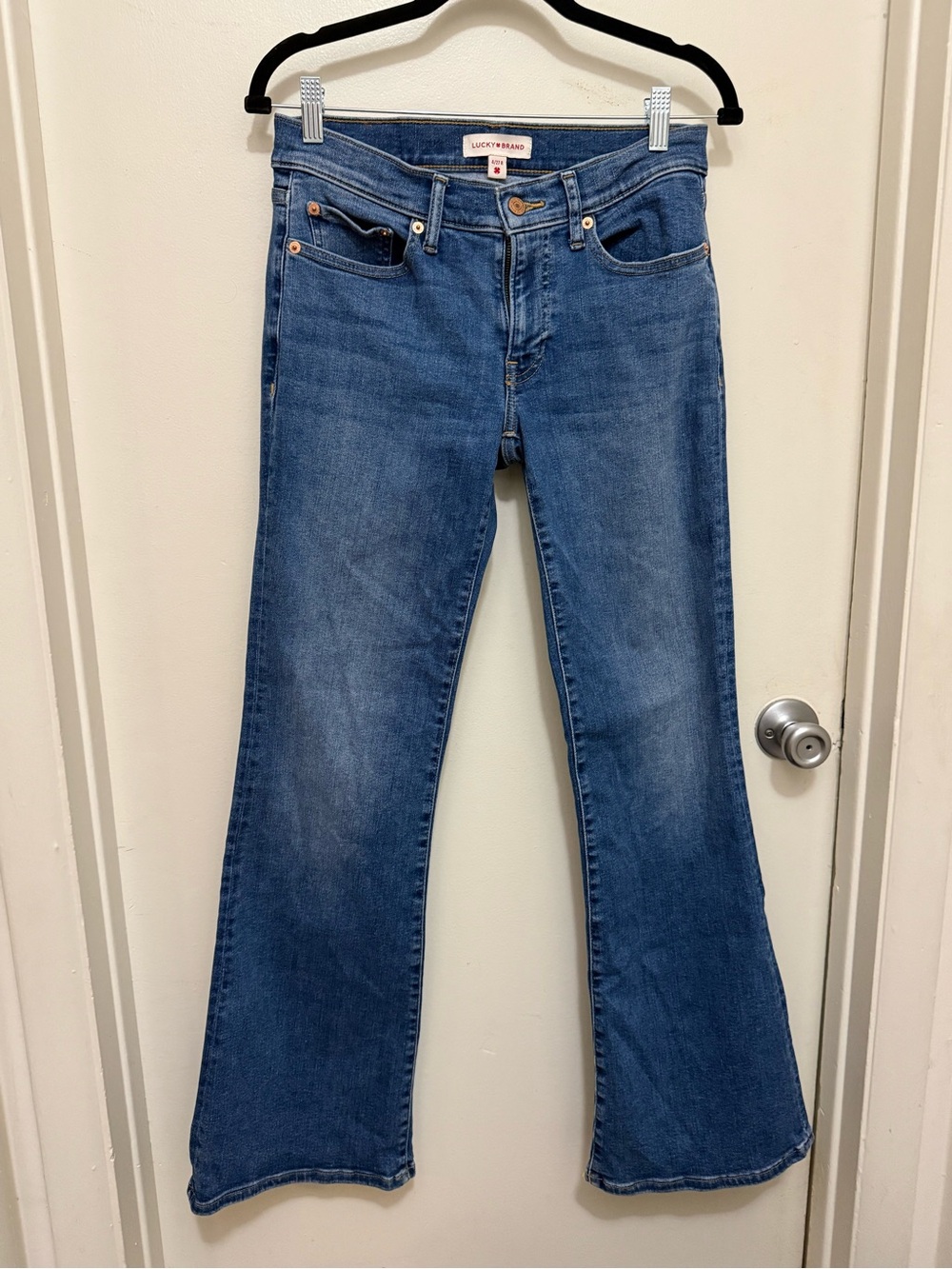 Lucky Brand Blue Flare Wide-Leg Jeans - Picture 1 of 6